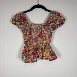 Rebellion Multicolor Floral Smocked Blouse